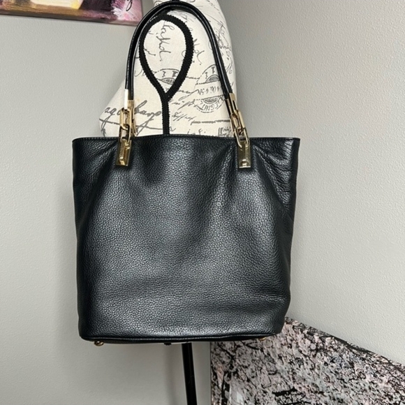 Michael Kors Black Leather Tote Bag - Picture 3 of 5